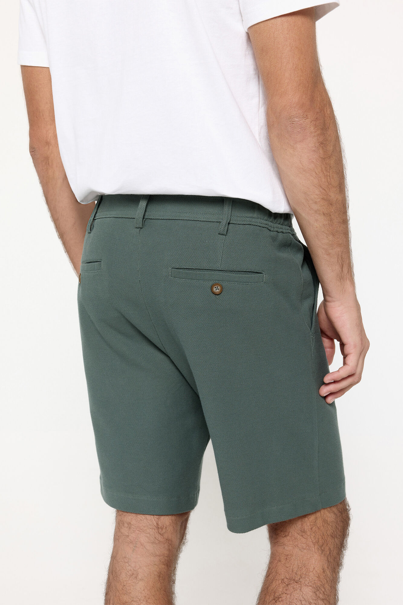 Milano Bermudas aspecto lino. Verde