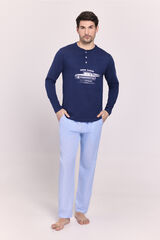 Milano Pijama de tejido y tela Navy