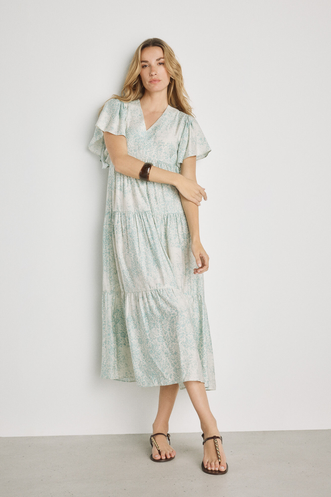 Milano Vestido escote pico Verde