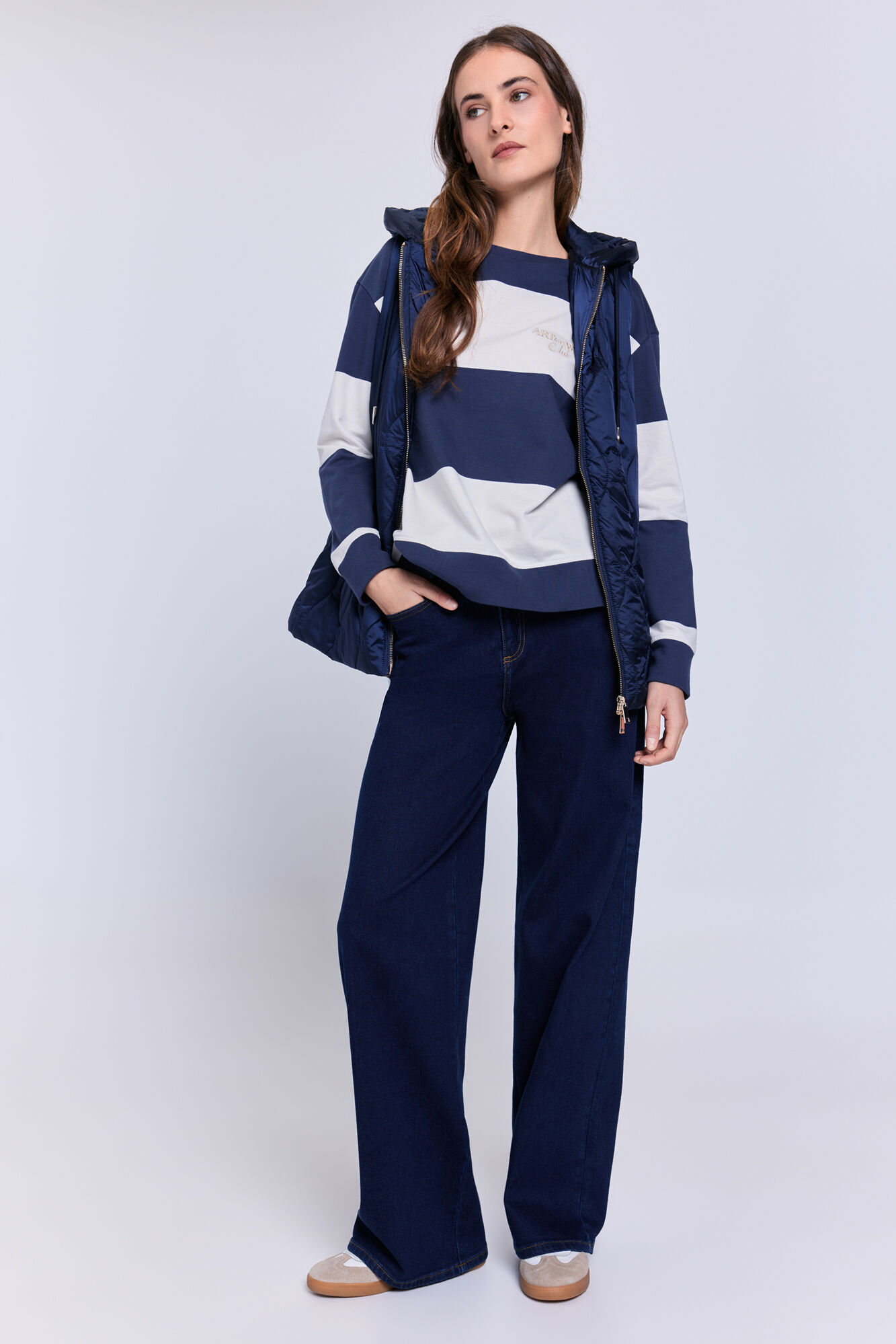 Milano Pantal&oacute;n denim ancho Navy