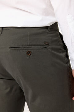 Fifty Outlet Pantalón chino básico Kaki Oscuro