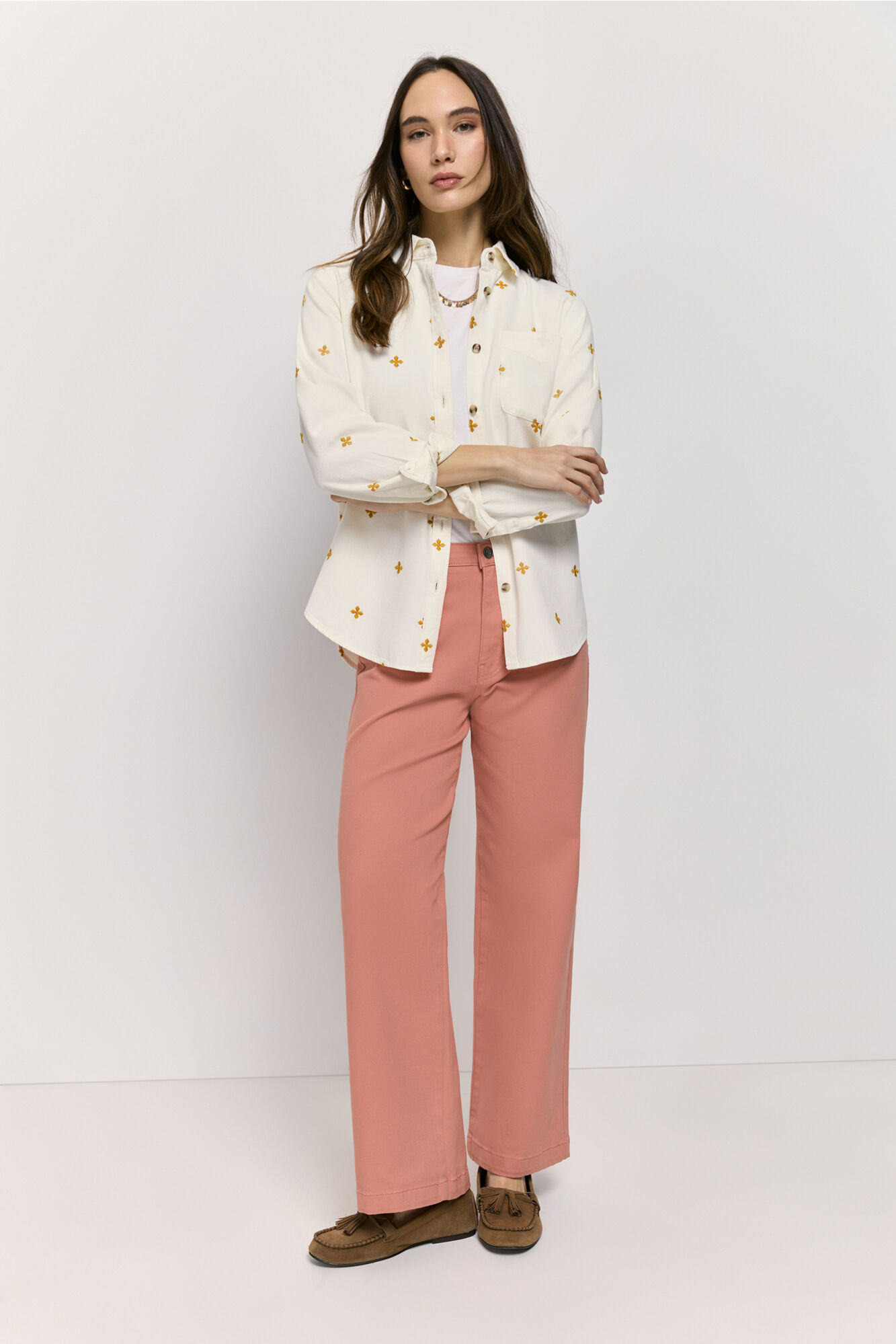 Milano Camisa con bordado de denim