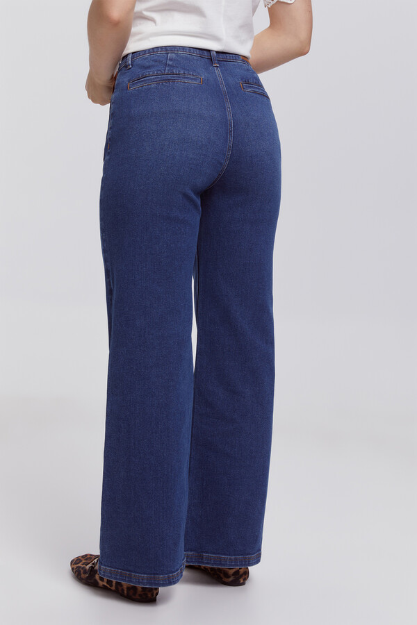 Milano Pantalón denim pierna ancha Navy