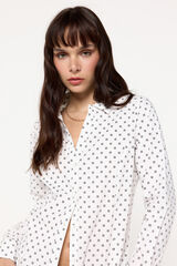 Fifty Outlet Camisa entallada estampada Blanco