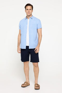 Fifty Outlet Camisa sport de manga corta de cuadros.   Azul