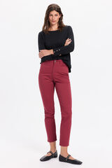 Milano Pantalón slim de color Granate