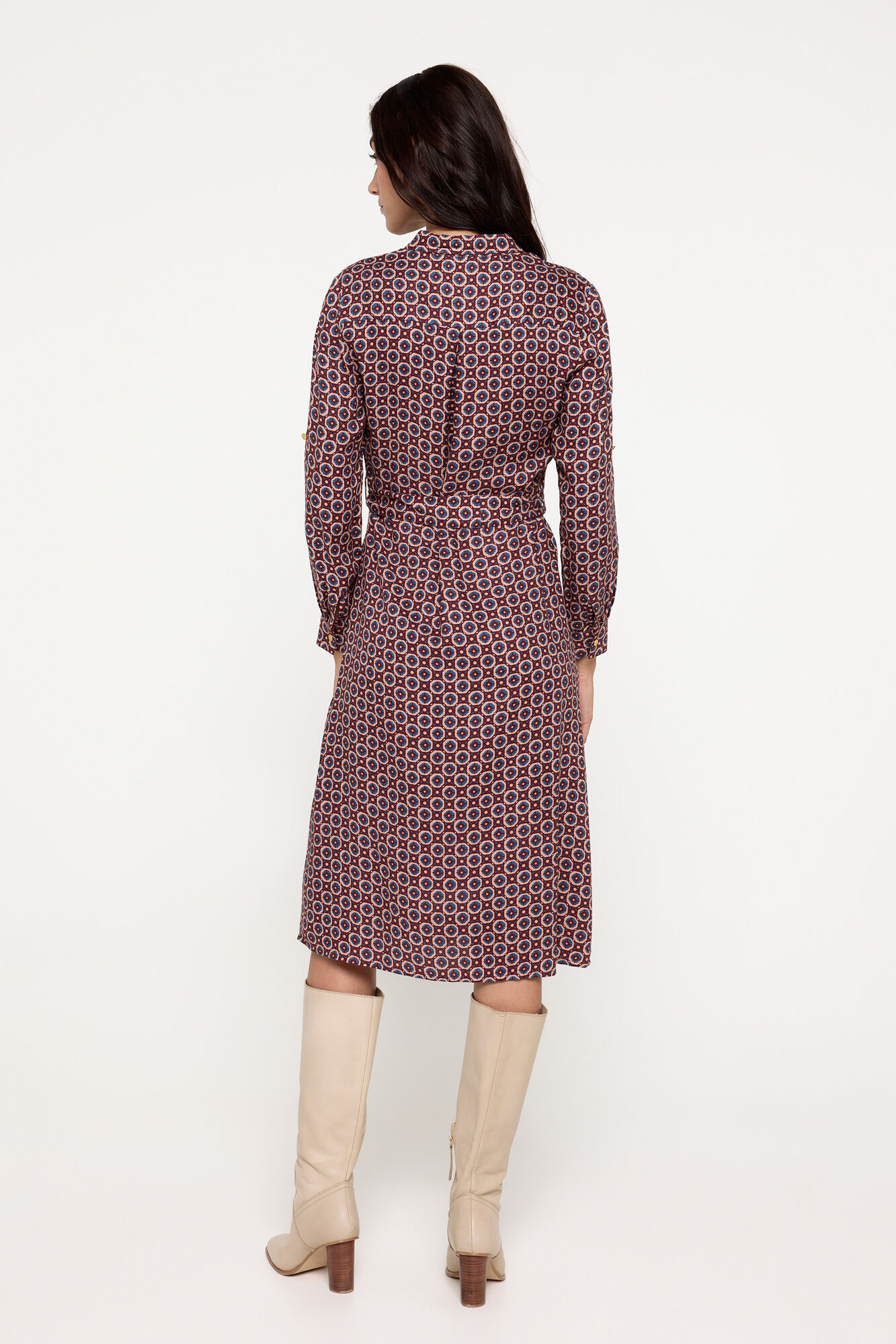 Milano Vestido Camisero Granate