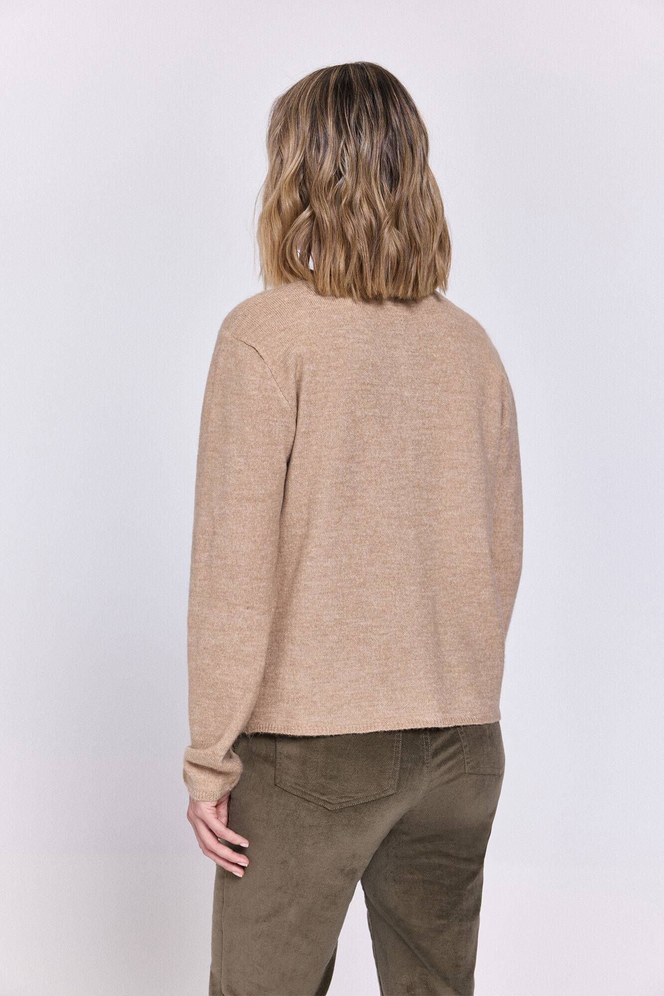 Milano C&aacute;rdigan de tejido con cierre de botones Beige/Camel