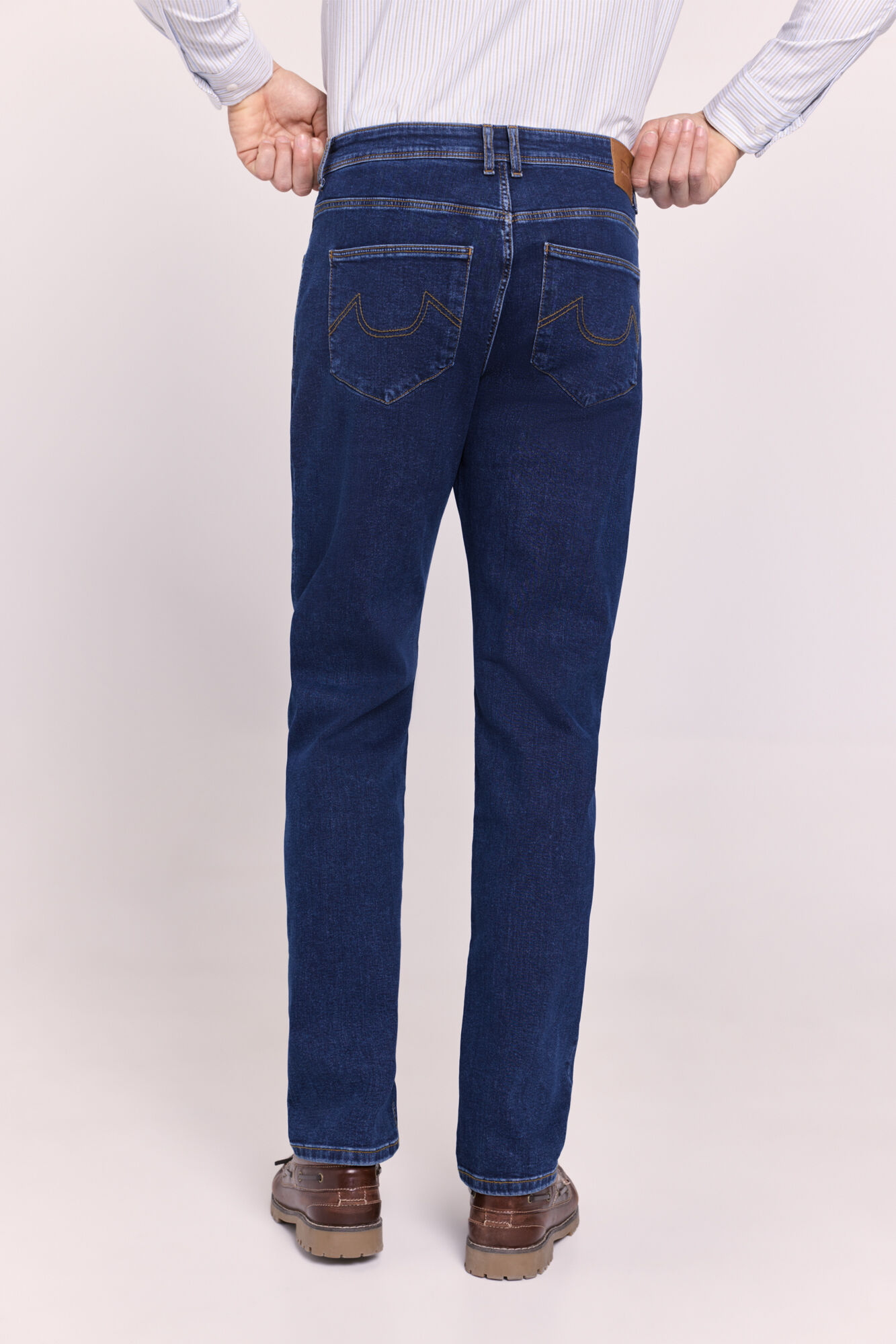 Milano Pantal&oacute;n de mezclilla corte recto Navy