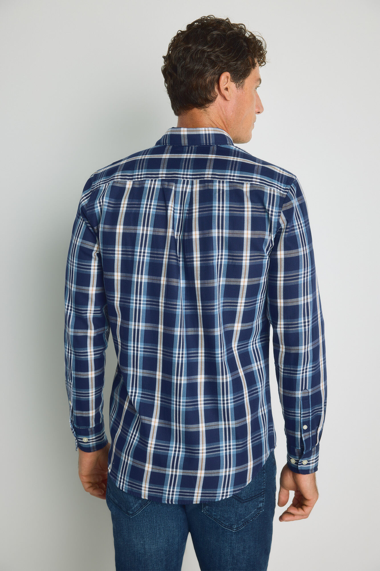 Milano Camisa de cuadros manga larga Navy