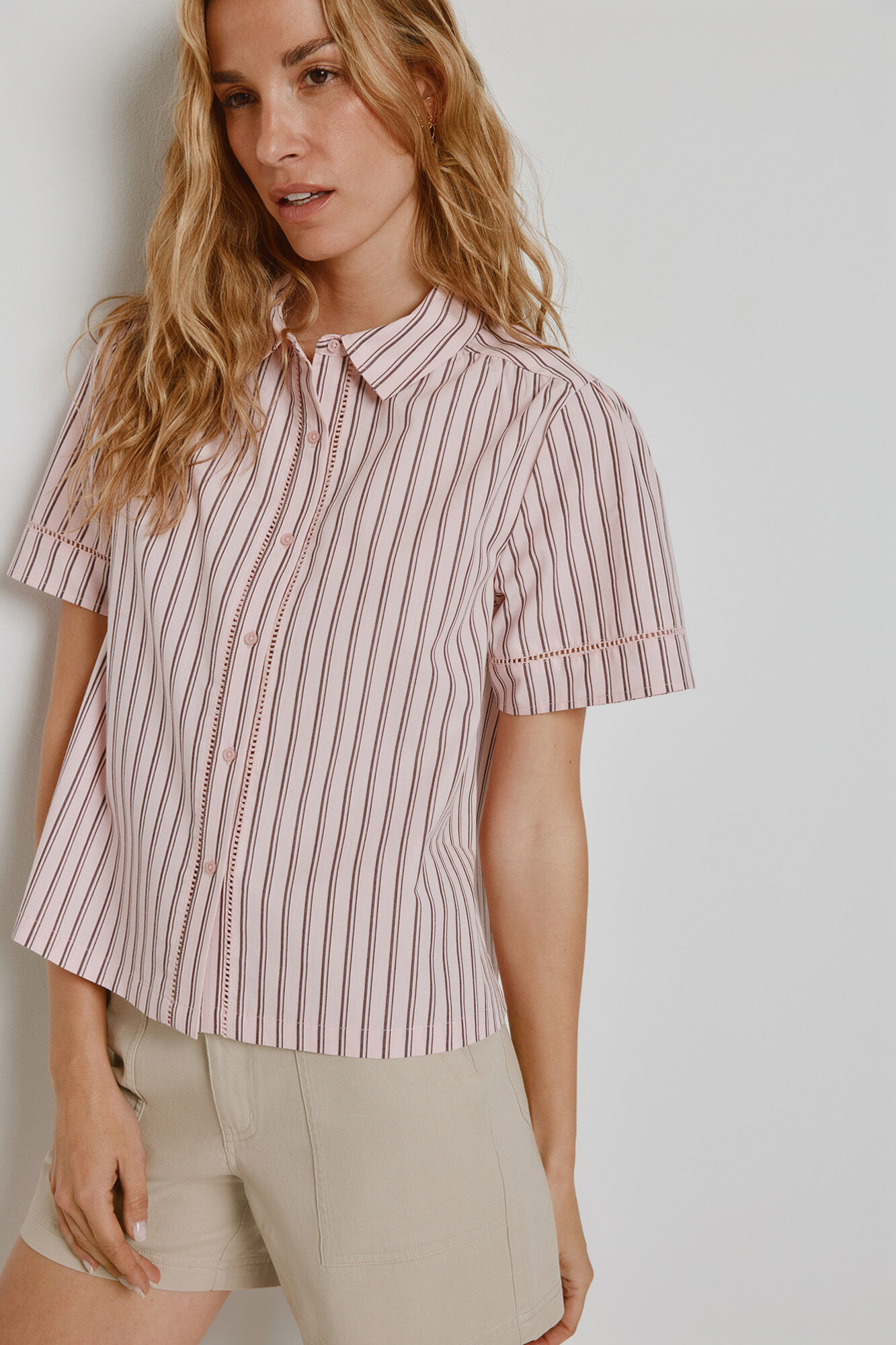 Milano Blusa de rayas manga corta