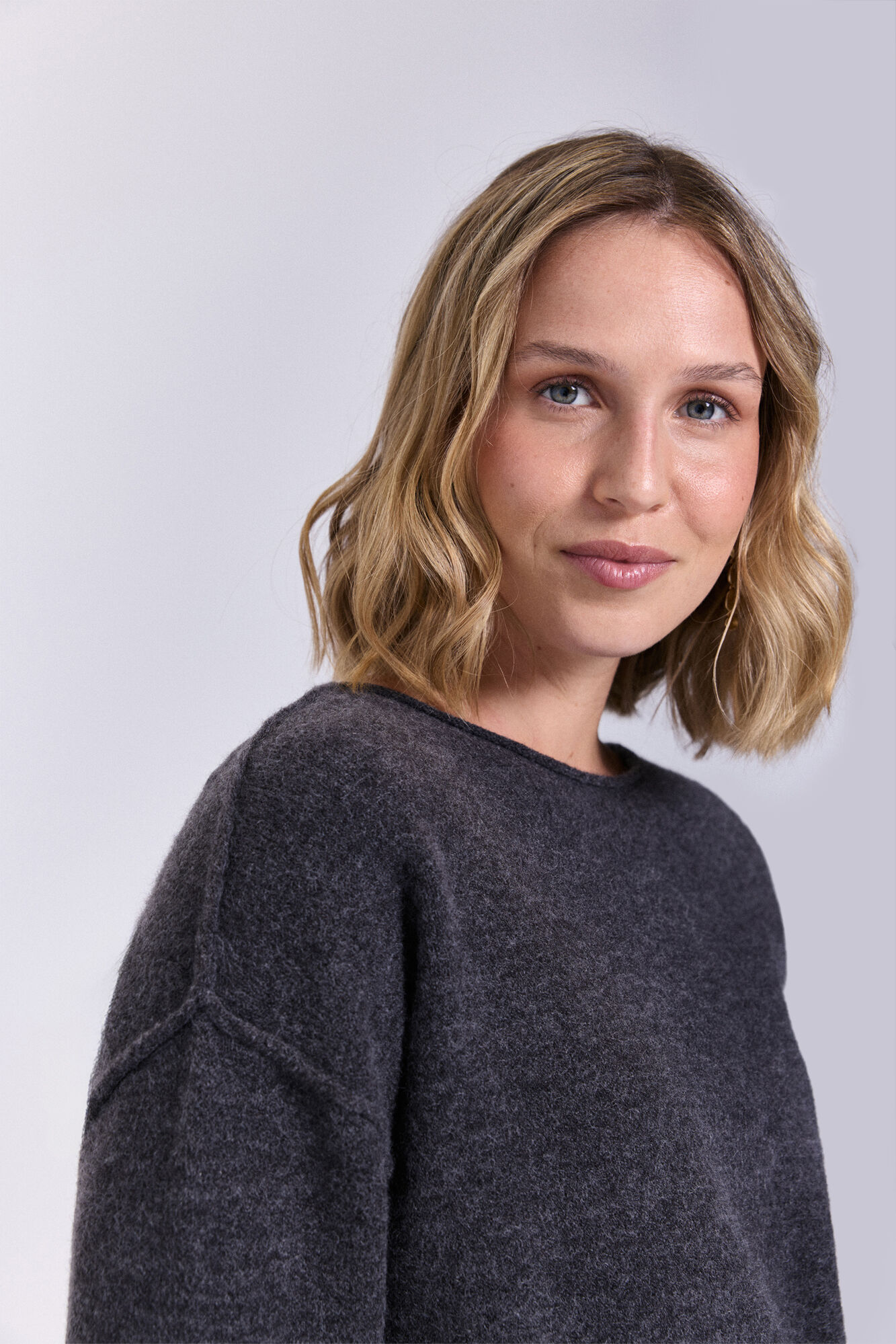 Milano Jersey estructurado de corte extragrande Gris Oscuro