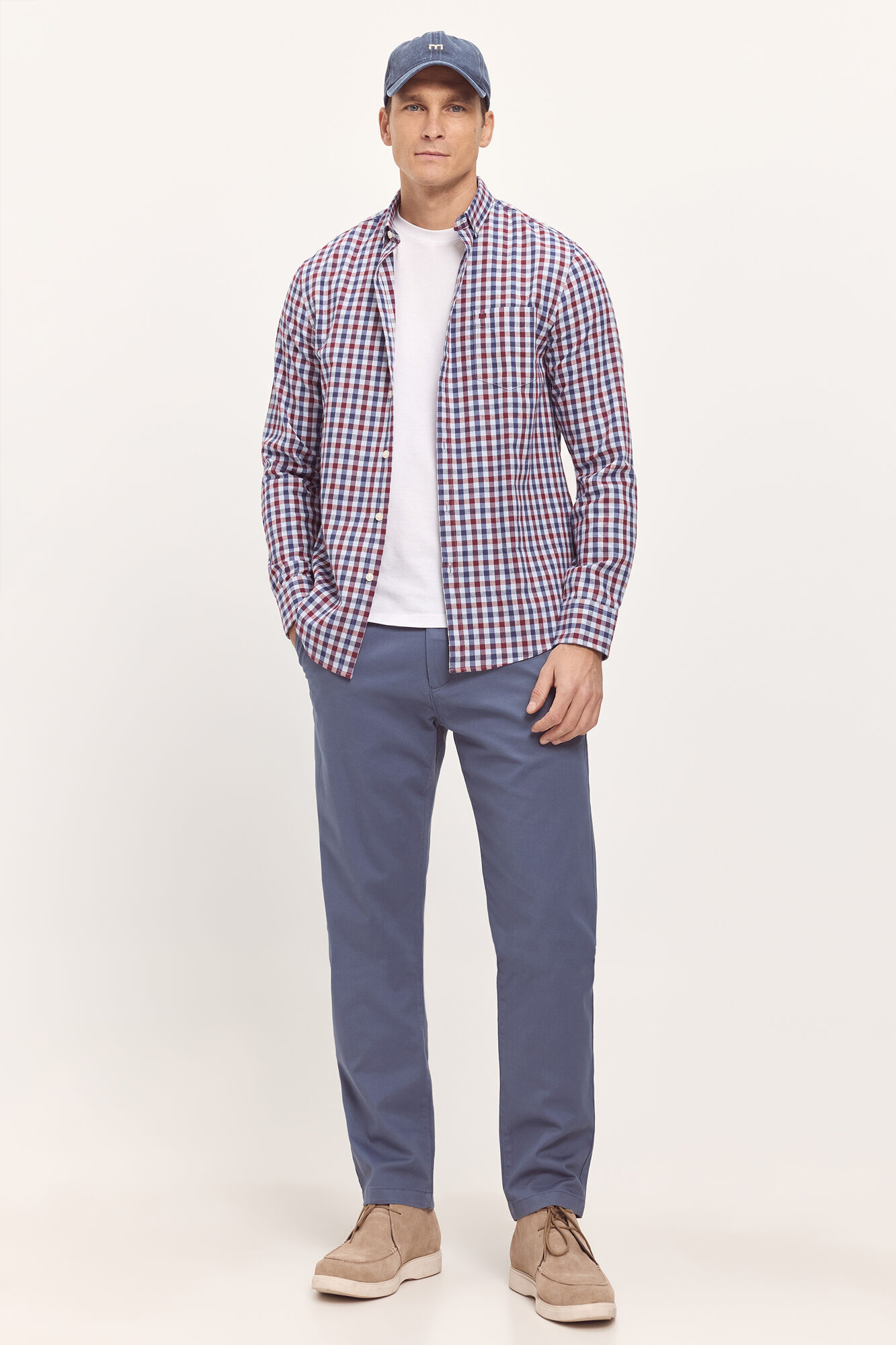 Milano Camisa Twill Cuadros Azul