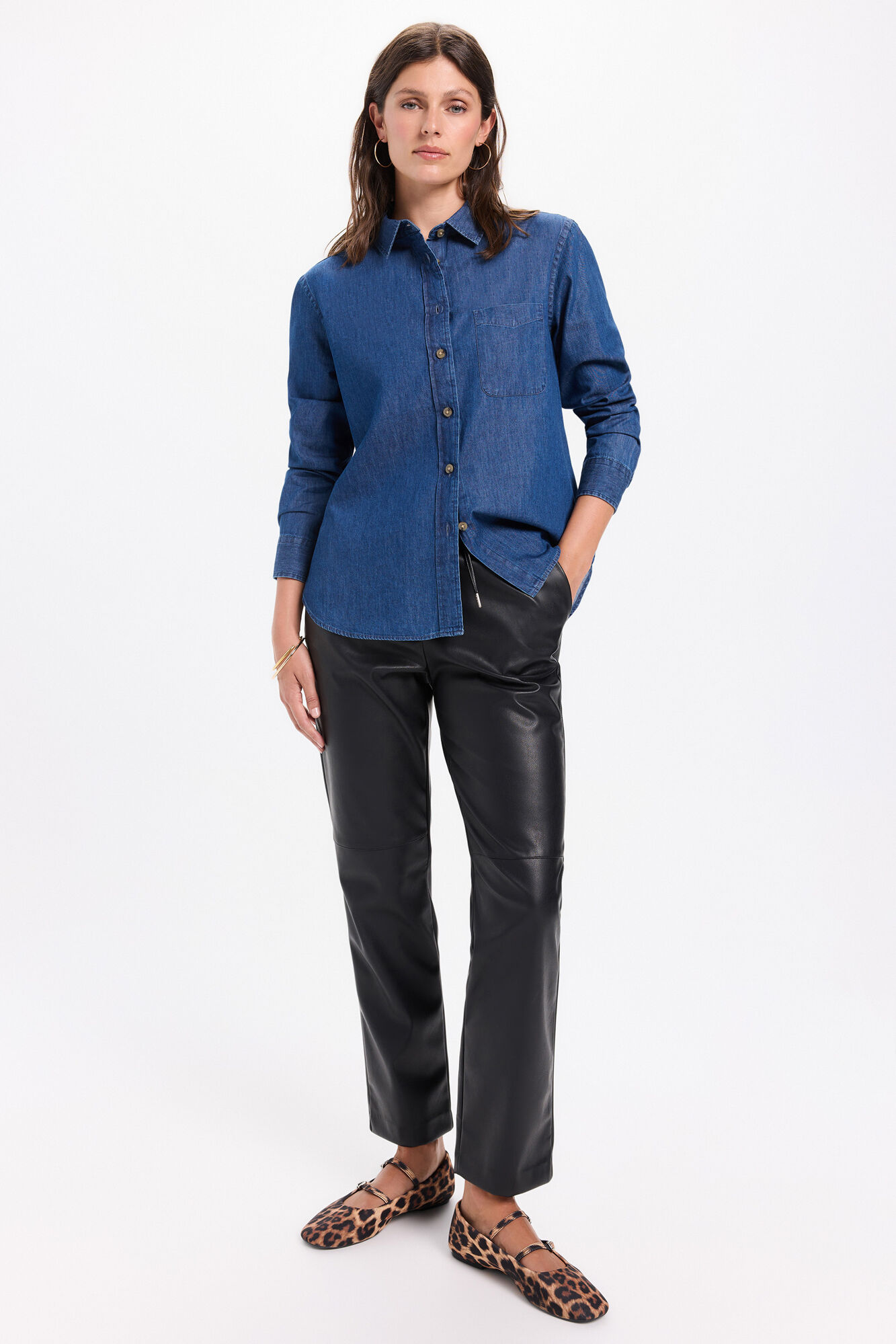 Milano Pantal&oacute;n efecto piel con cintura el&aacute;stica