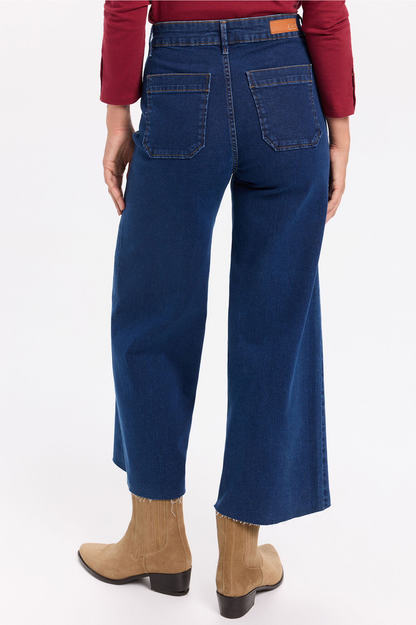 Milano Jeans culotte de tiro alto Azul