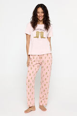 Fifty Outlet Pijama algodón con estampado de cactus Gris Claro