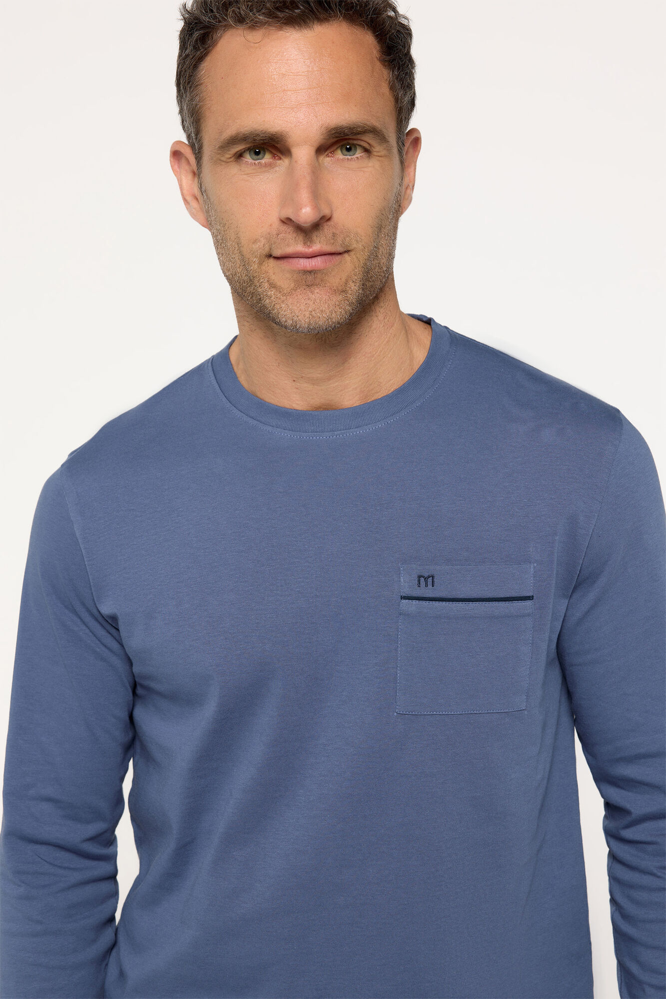 Milano Pijama manga larga. Calidad single jersey algod&oacute;n Navy