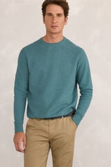 Milano Jersey básico de nido de abeja Azul turquesa