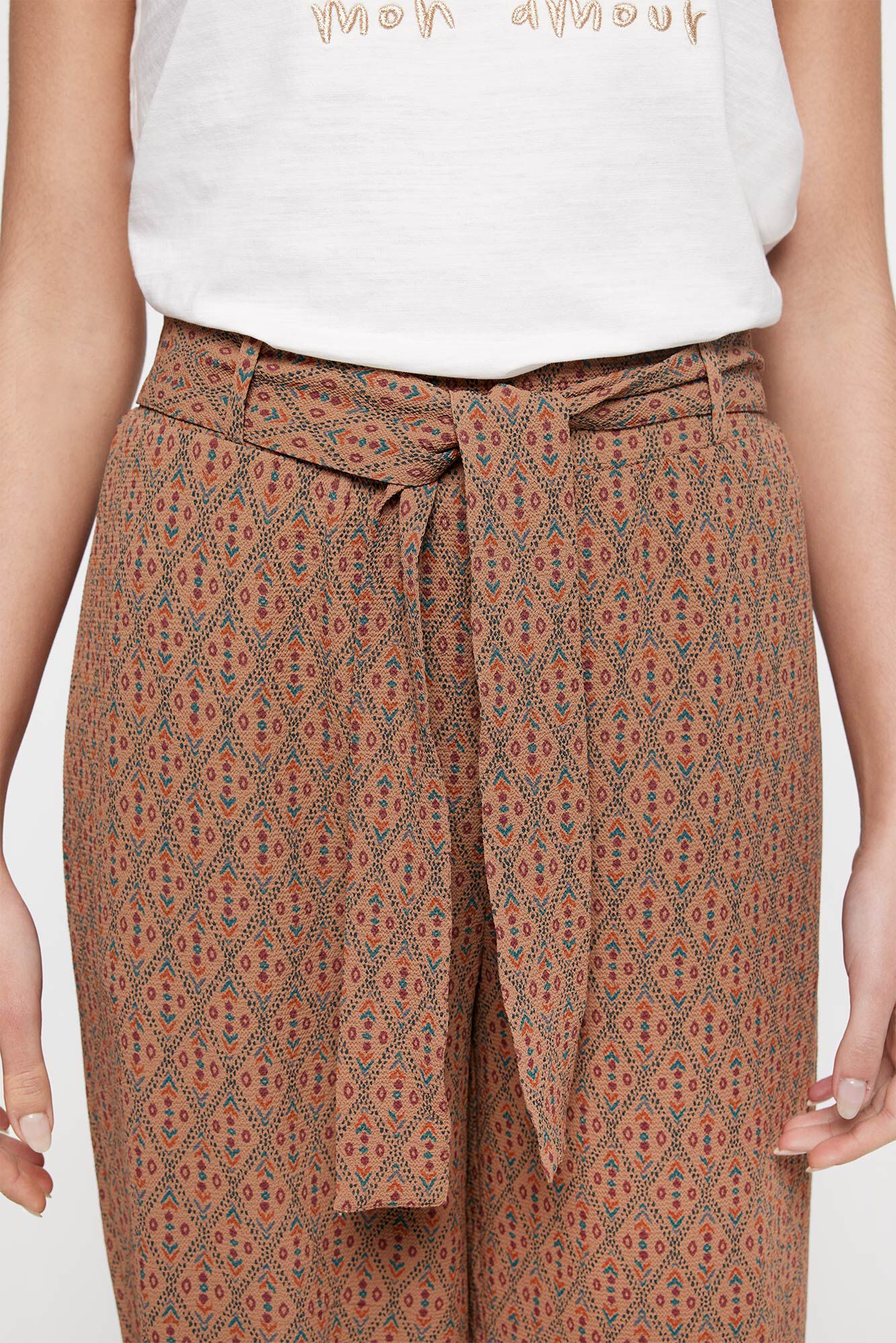 Milano Pantal&oacute;n culotte crop Tostado