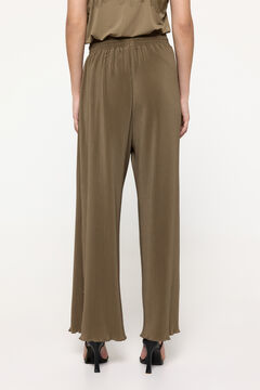 Fifty Outlet Pantalón Plisado Kaki Oscuro