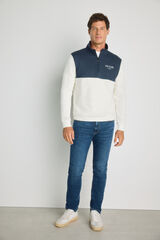 Milano Sudadera cuello semicisne con cierre Beige