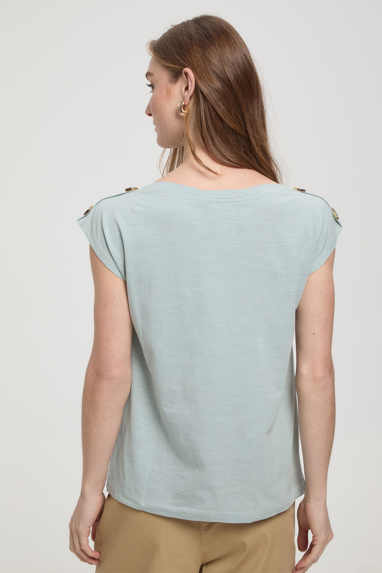 Milano Camiseta botones hombros Verde