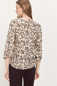 Fifty Outlet Blusa con volante natural