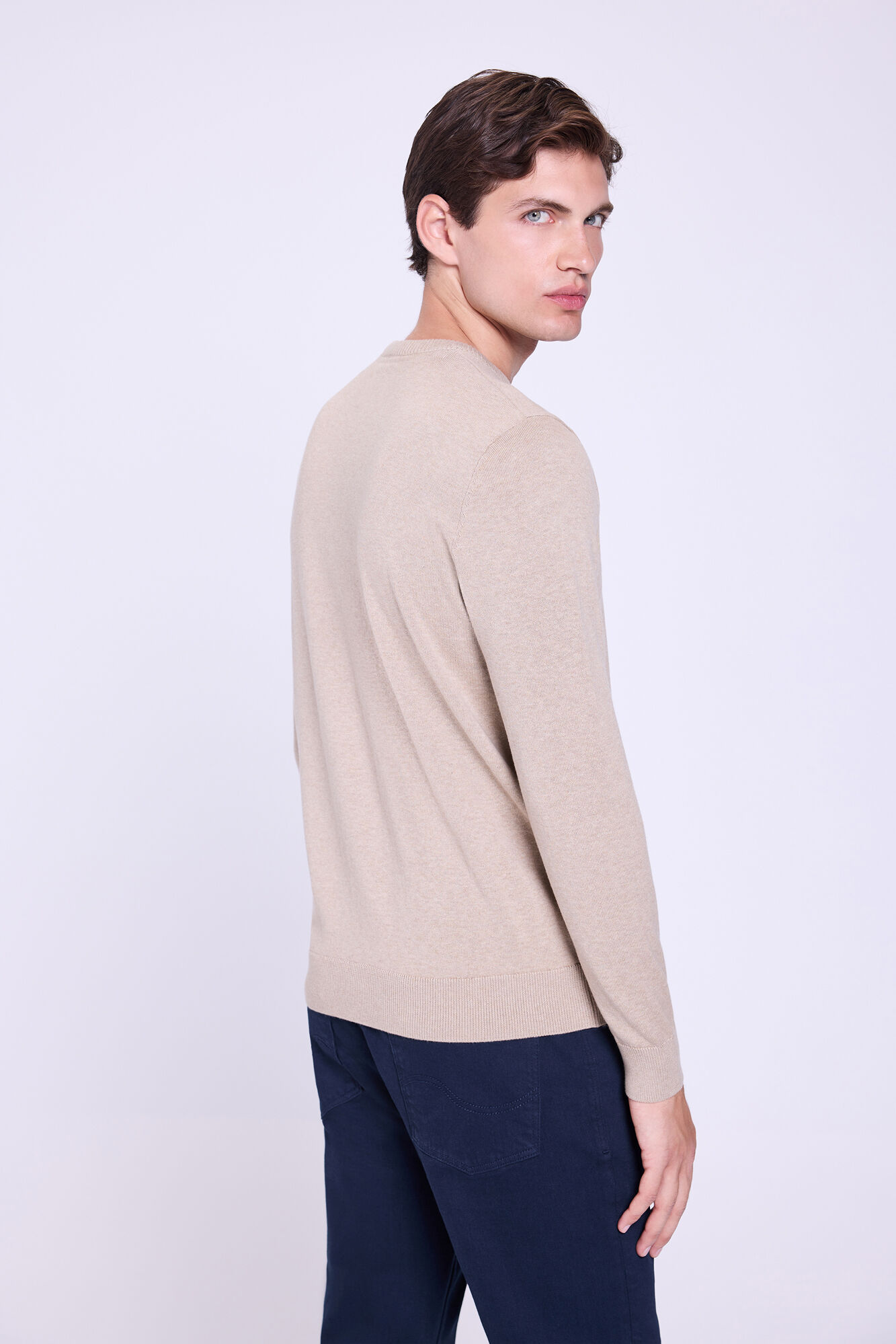 Springfield Jersey b&aacute;sico de cuello redondo  Beige