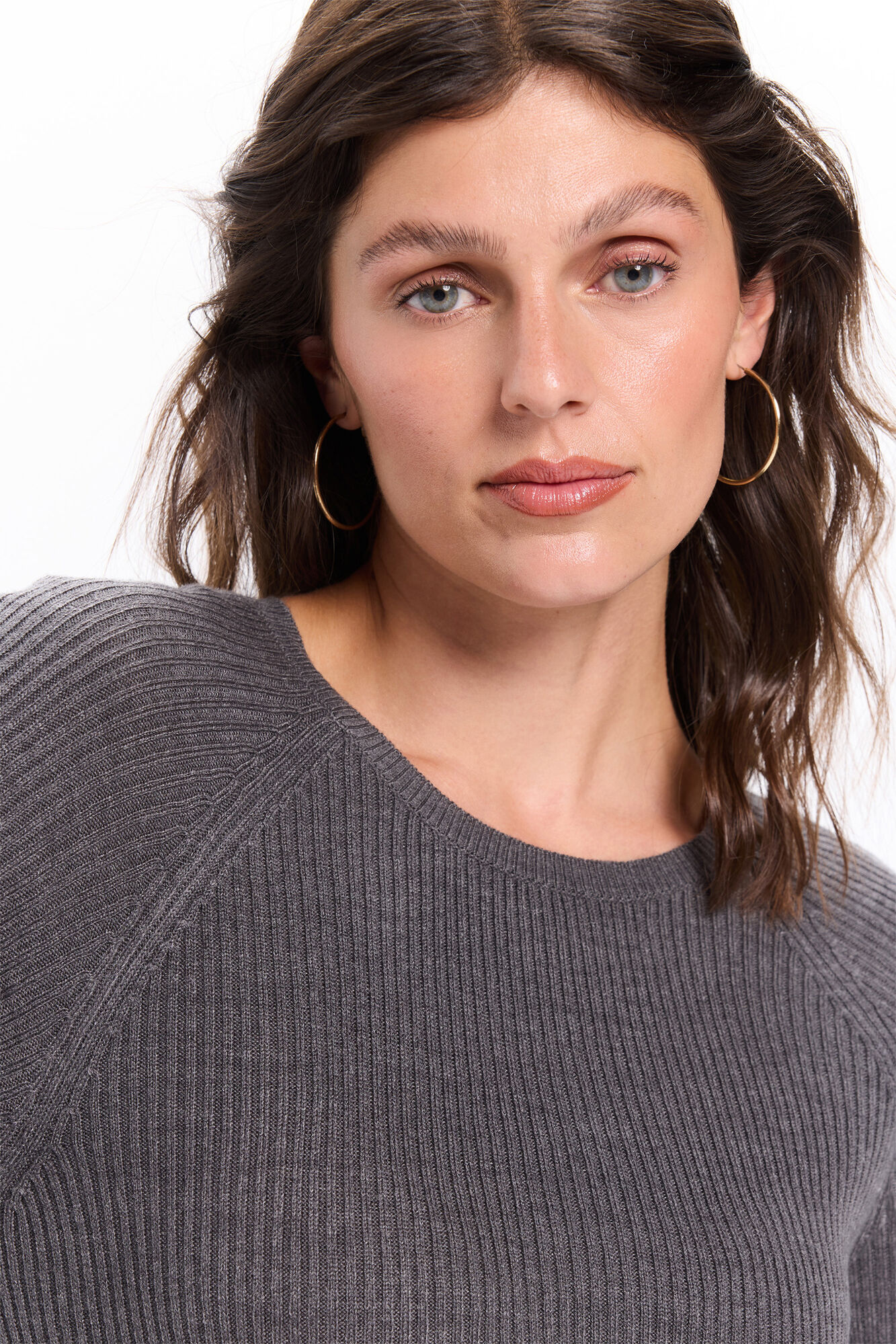 Milano Vestido midi de tejido Gris Oscuro