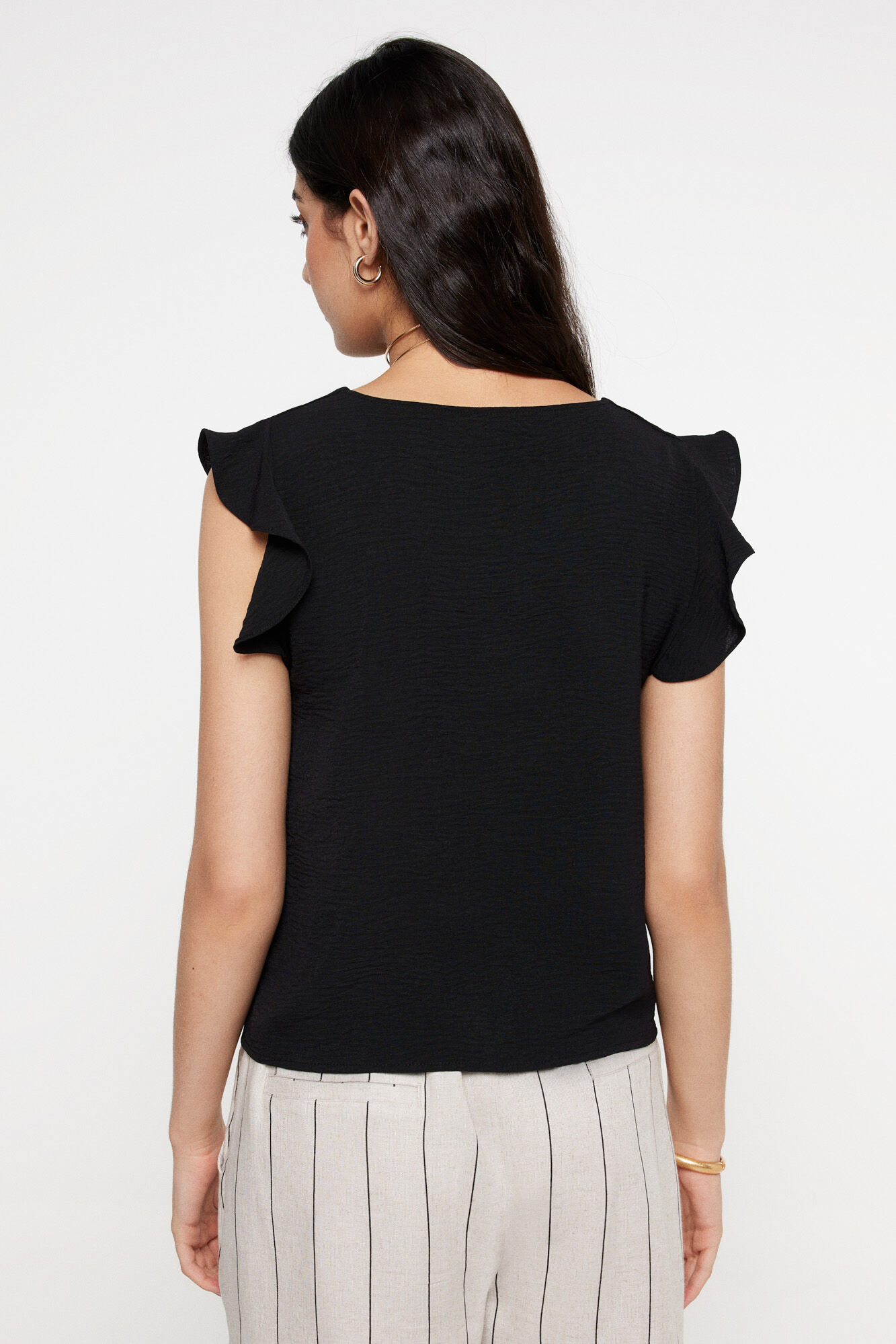 Blusa fruncido escote. Camisas y blusas de mujer Springfield MX