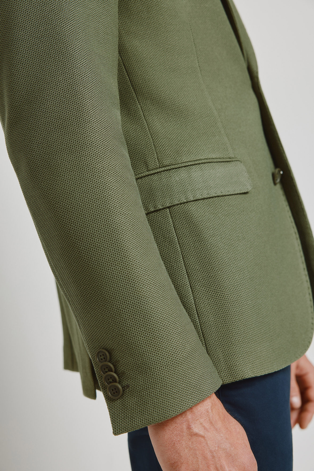 Milano Blazer de punto estructurado Kaki Claro