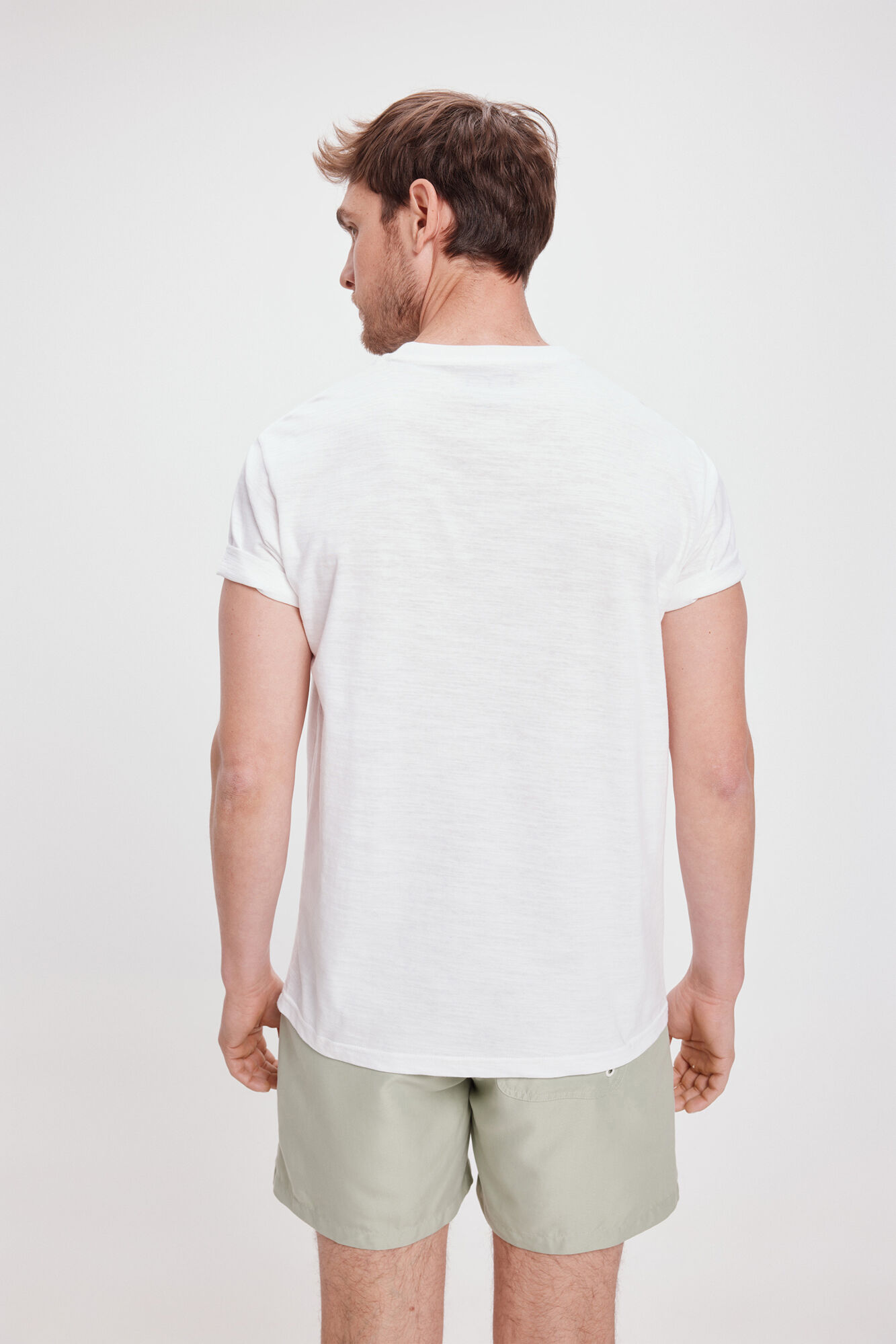 Milano Camiseta b&aacute;sica con Bolsillo Blanco