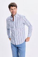 Fifty Outlet Camisa de sarga a rayas Azul