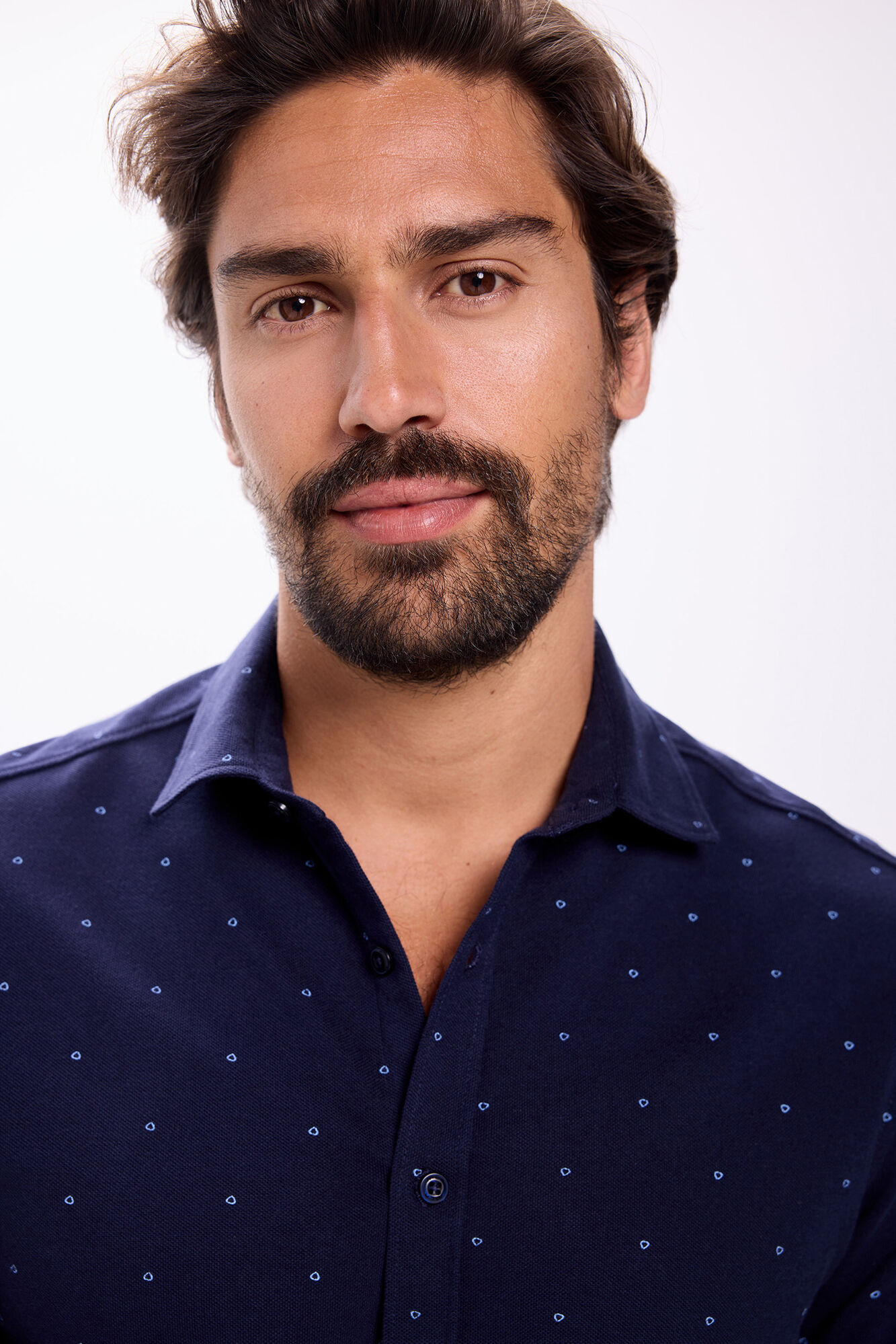 Milano Camisa de piqu&eacute; estampada Navy