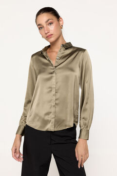 Fifty Outlet Camisa satinada Kaki Claro