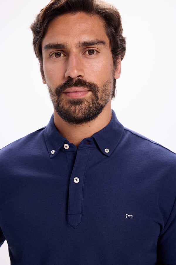Milano Polo Oxford con botones Navy