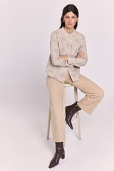 Milano Camisa cuello mao estampada Kaki Oscuro