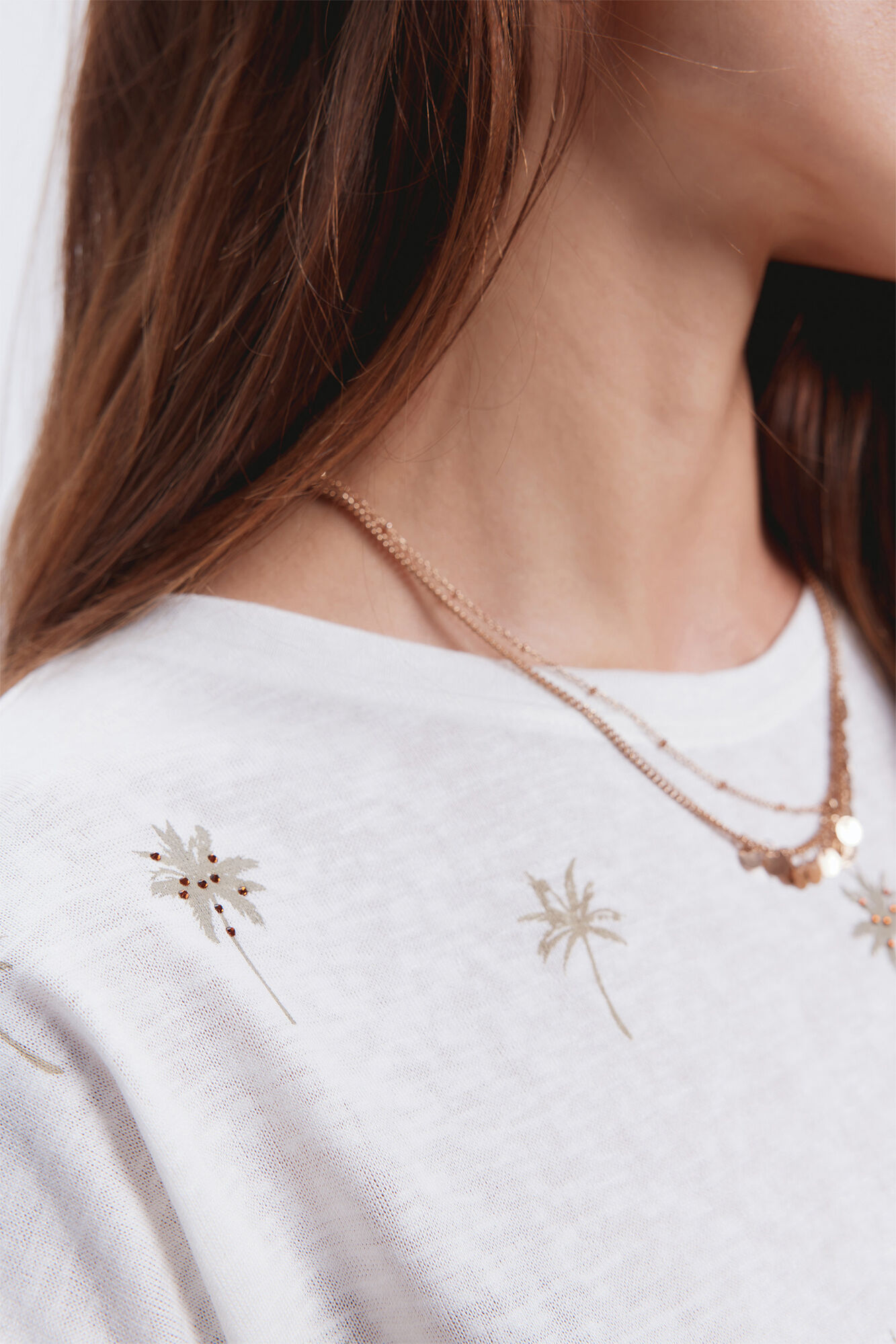 Milano Camiseta estampada con strass Marfil