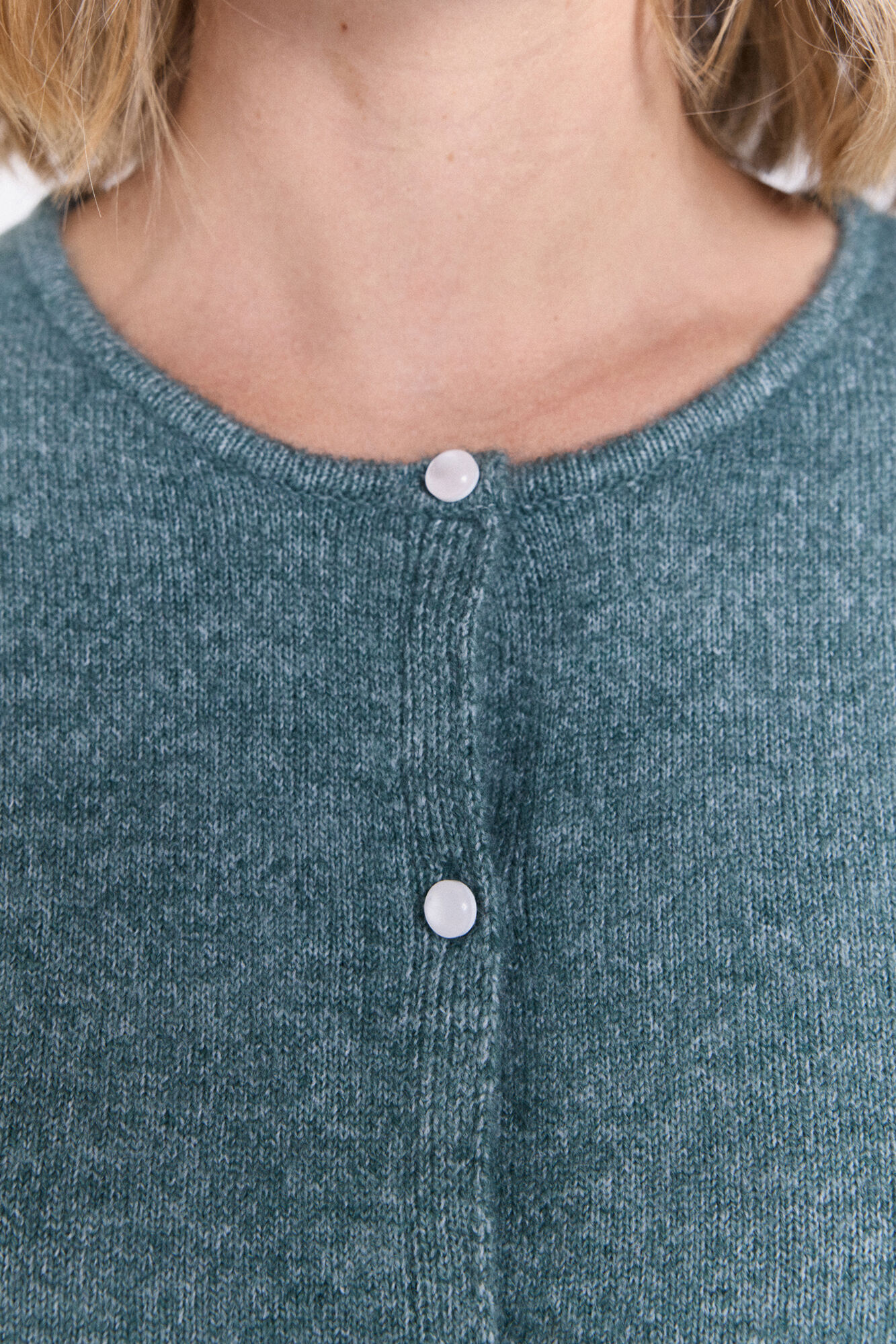 Milano C&aacute;rdigan de tejido con cierre de botones Azul turquesa