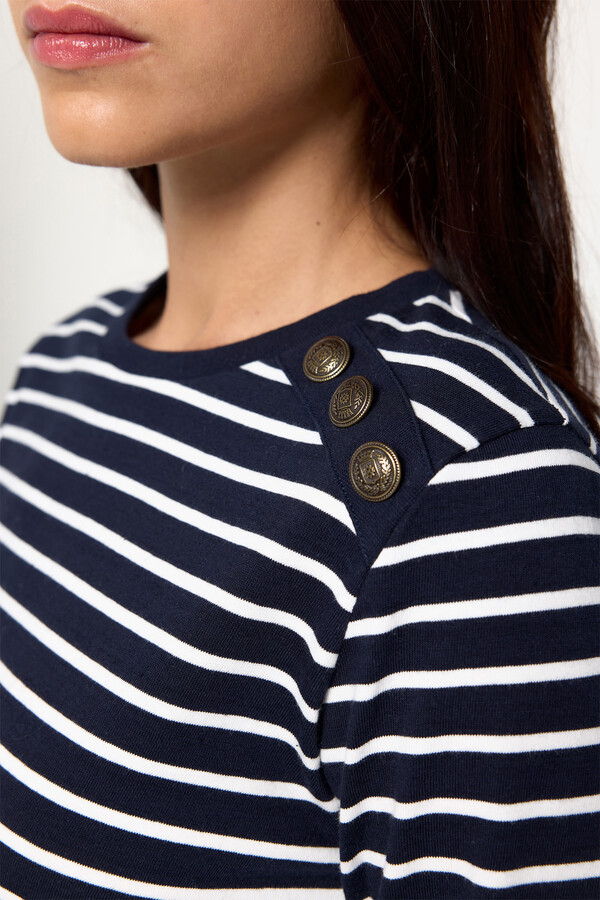 Milano Camiseta rayas tejido heavy cotton Azul