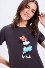 Fifty Outlet Playera con efecto lavado y estampado de Minnie Mouse Negro