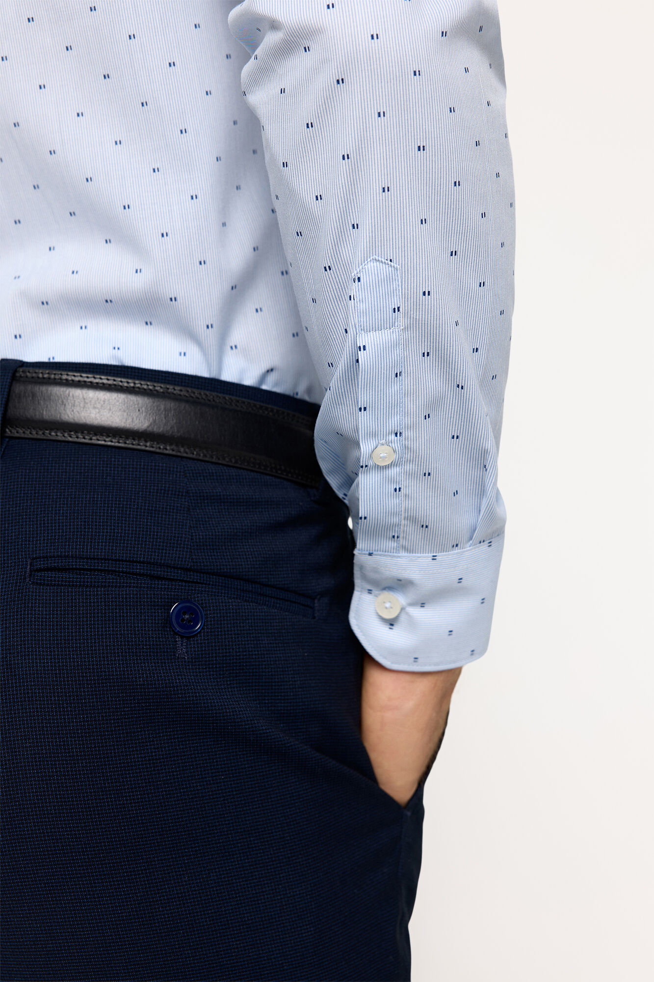 Milano Camisa Print Vestir Azul