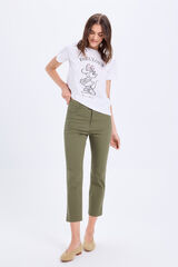 Milano Pantalón capri ajustado Kaki Oscuro
