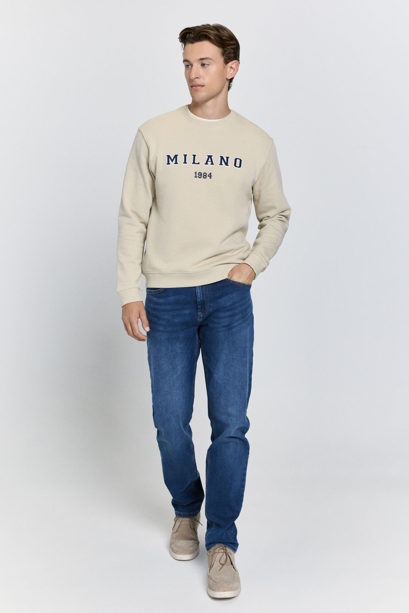 Milano Sudadera de cuello redondo y corte regular