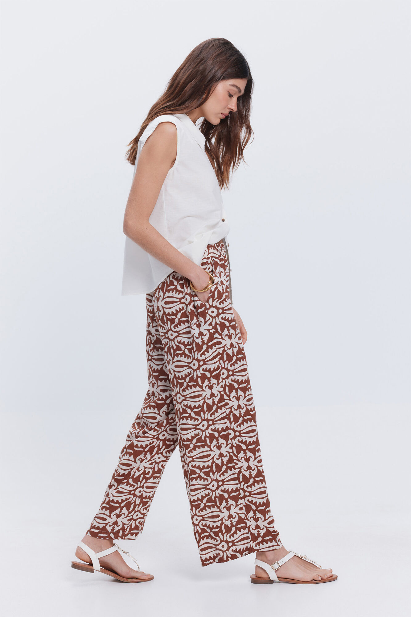 Milano Pantal&oacute;n fluido estampado