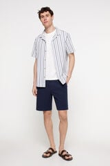Fifty Outlet Bermudas aspecto lino. Azul