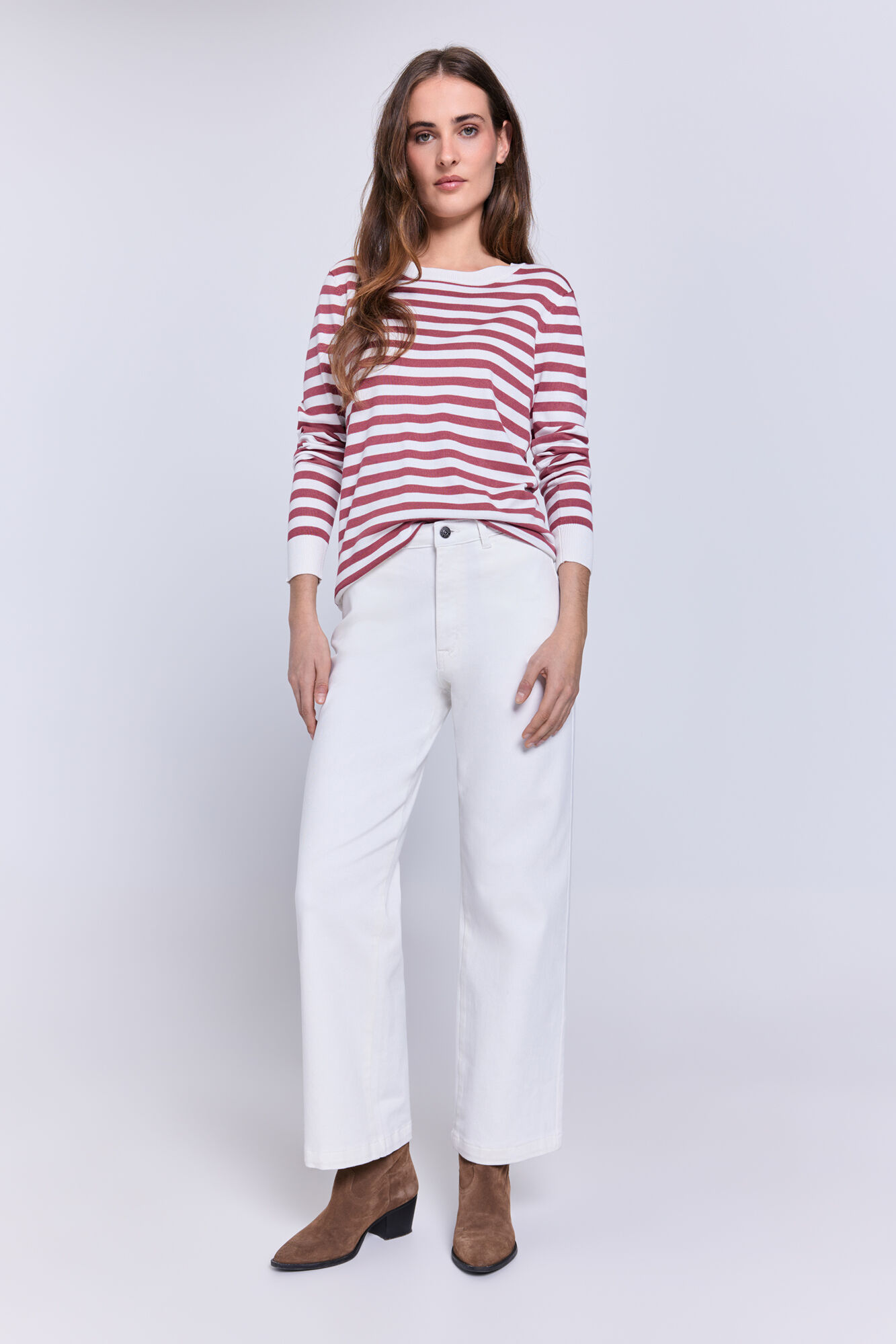 Milano Su&eacute;ter fino de rayas bicolor Verde