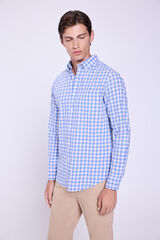 Milano Camisa a cuadros de corte relajado Azul Claro