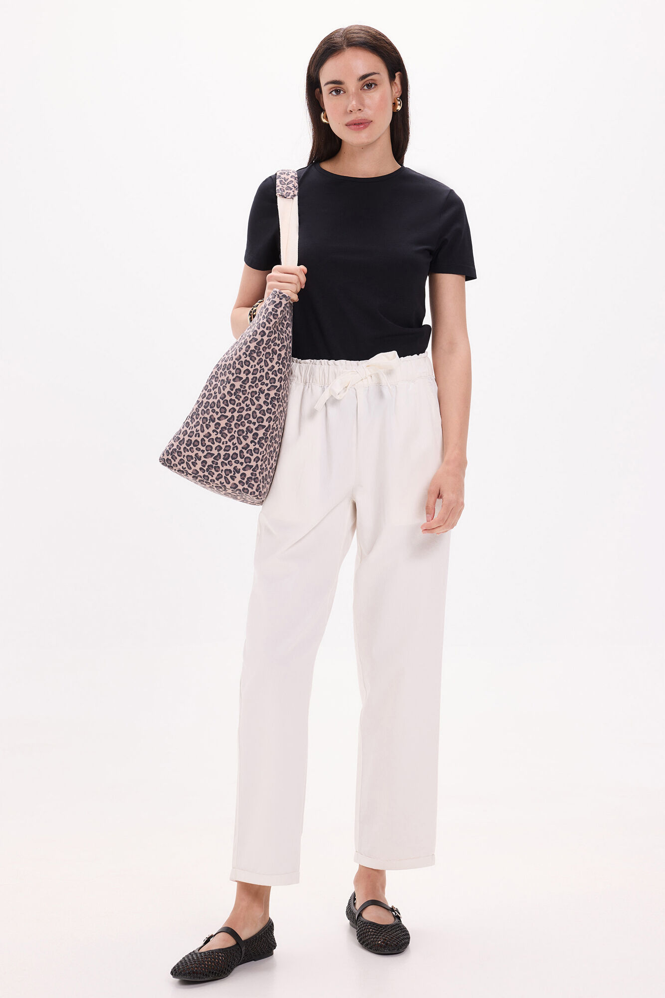 Milano Playera el&aacute;stica de manga corta de soft touch Negro