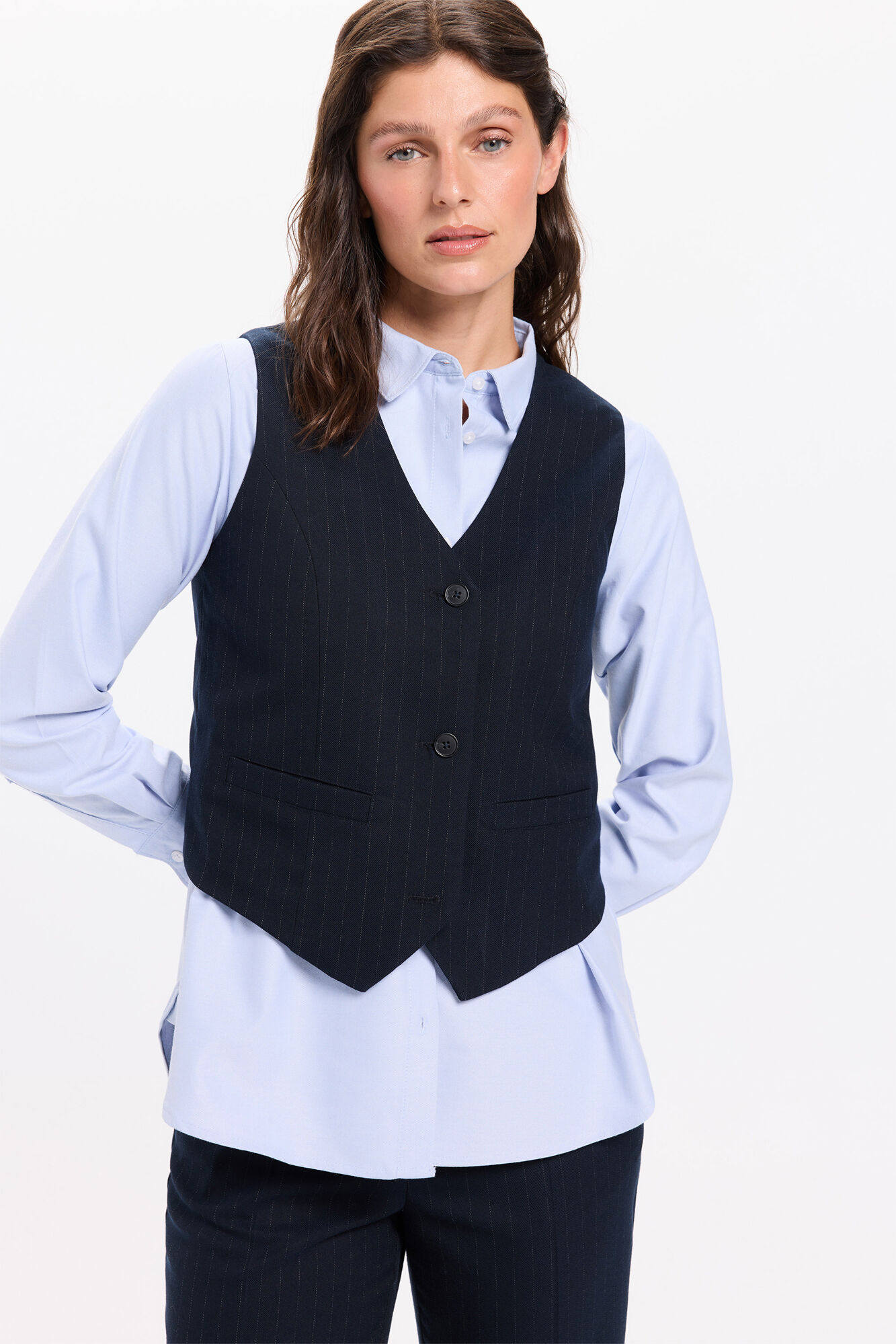 Milano Chaleco sastre de raya sastrero azul marino